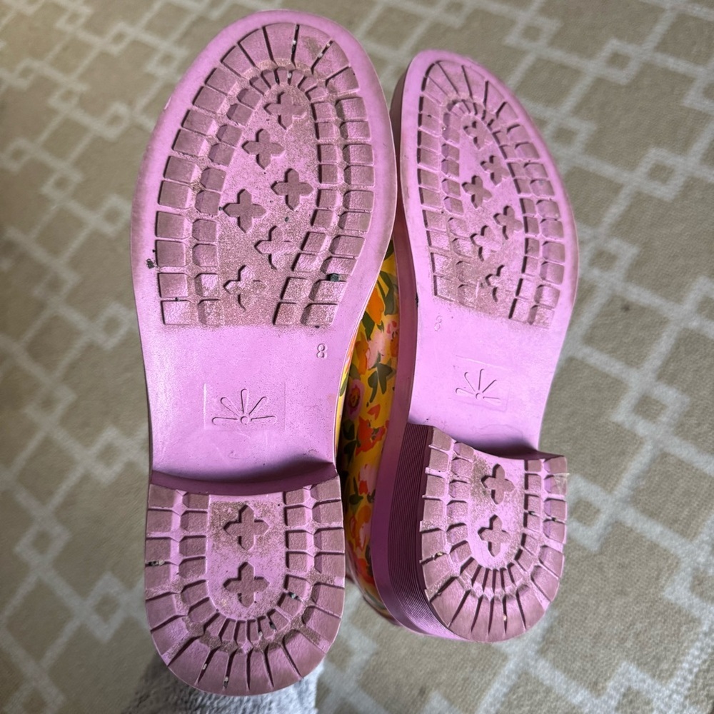 Isaac Mizrahi Floral Print Waterproof Rain Boots Chelsea Pastel Multicolor 8 - Picture 9 of 9